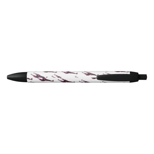 Giraffe Hot Pink en Black Silhouette Zwarte Inkt Pen (Achterkant)