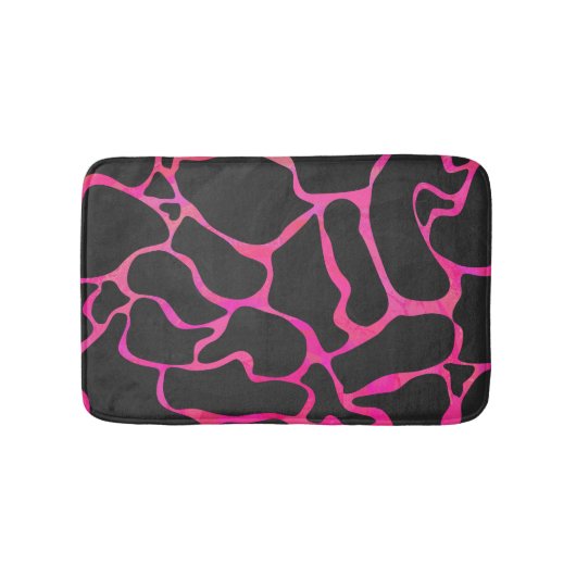 Giraffe Hot Pink en zwarte afdrukken Badmat (Voorkant)