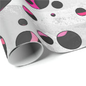 Giraffe Hot Pink en zwarte afdrukken Cadeaupapier (Rol Hoek)