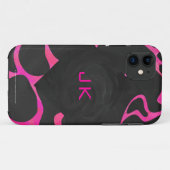 Giraffe Hot Pink en zwarte afdrukken Case-Mate iPhone Case (Achterkant (horizontaal))