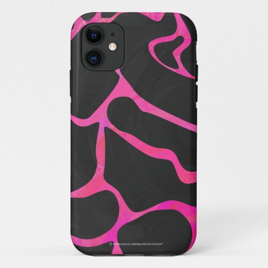 Giraffe Hot Pink en zwarte afdrukken Case-Mate iPhone Case (Achterkant)