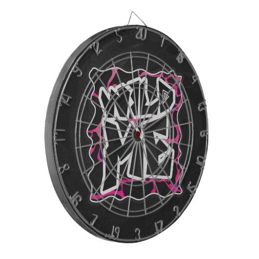 Giraffe Hot Pink en zwarte afdrukken Dartbord (Voorkant Links)