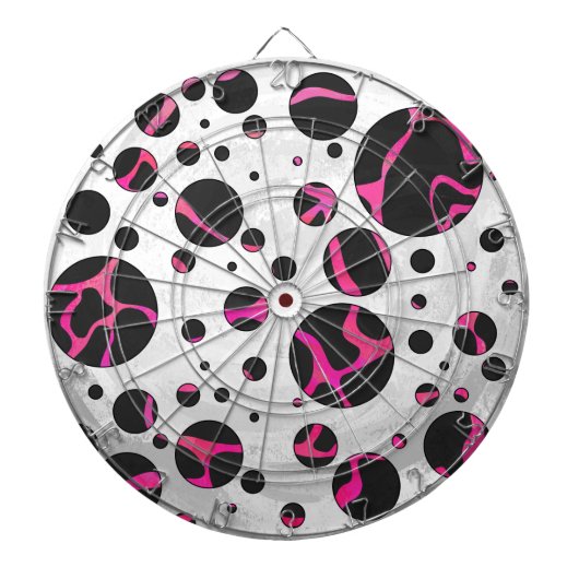 Giraffe Hot Pink en zwarte afdrukken Dartbord (Voorkant)