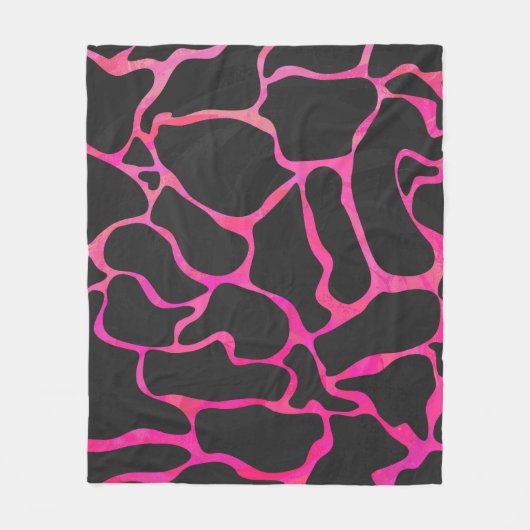 Giraffe Hot Pink en zwarte afdrukken Fleece Deken (Voorkant)