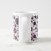 Giraffe Hot Pink en zwarte afdrukken Grote Koffiekop (Achterkant)