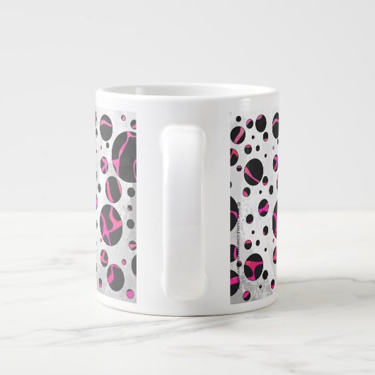 Giraffe Hot Pink en zwarte afdrukken Grote Koffiekop (Achterkant)
