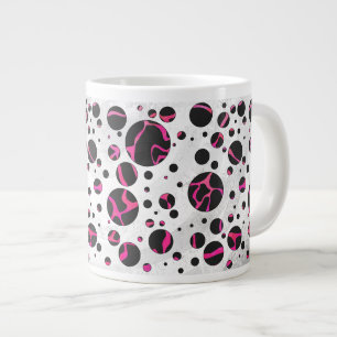Giraffe Hot Pink en zwarte afdrukken Grote Koffiekop