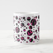 Giraffe Hot Pink en zwarte afdrukken Grote Koffiekop (Voorkant)