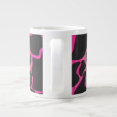 Giraffe Hot Pink en zwarte afdrukken Grote Koffiekop (Achterkant)