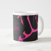Giraffe Hot Pink en zwarte afdrukken Grote Koffiekop (Voorkant rechts)