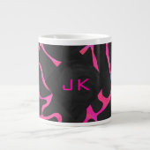 Giraffe Hot Pink en zwarte afdrukken Grote Koffiekop (Voorkant)