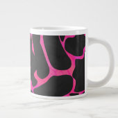 Giraffe Hot Pink en zwarte afdrukken Grote Koffiekop (Rechts)