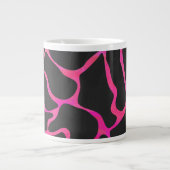 Giraffe Hot Pink en zwarte afdrukken Grote Koffiekop (Voorkant)