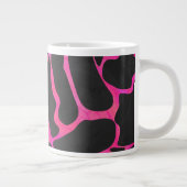 Giraffe Hot Pink en zwarte afdrukken Grote Koffiekop (Rechts)