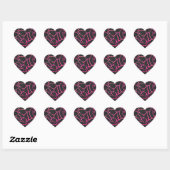 Giraffe Hot Pink en zwarte afdrukken Hart Sticker (Vel)
