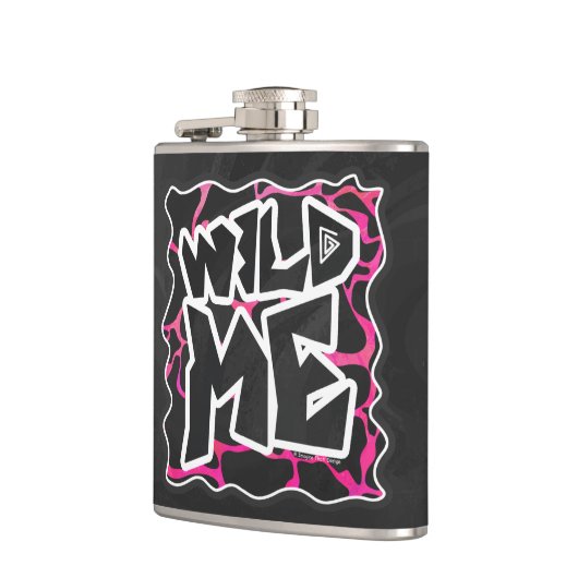 Giraffe Hot Pink en zwarte afdrukken Heupfles (Links)