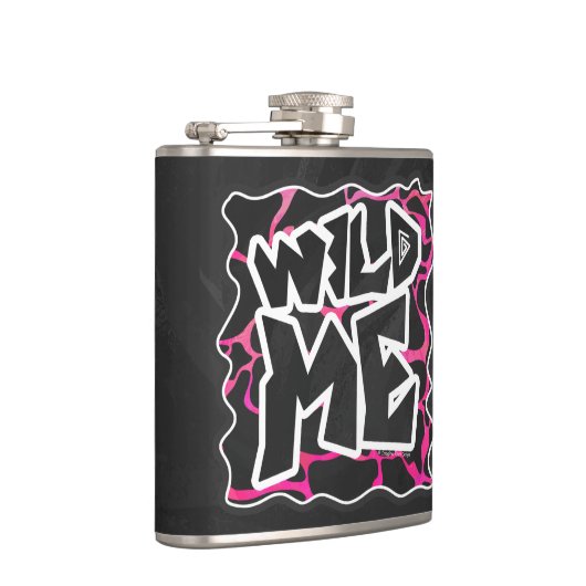 Giraffe Hot Pink en zwarte afdrukken Heupfles (Rechts)