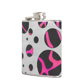 Giraffe Hot Pink en zwarte afdrukken Heupfles (Links)