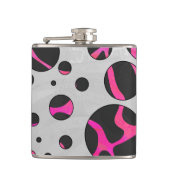 Giraffe Hot Pink en zwarte afdrukken Heupfles (Voorkant)