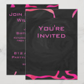 Giraffe Hot Pink en zwarte afdrukken Kaart (Voorkant / Achterkant)