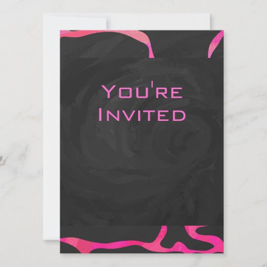 Giraffe Hot Pink en zwarte afdrukken Kaart (Voorkant)