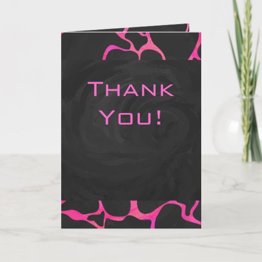 Giraffe Hot Pink en zwarte afdrukken Kaart (Voorkant)