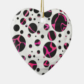 Giraffe Hot Pink en zwarte afdrukken Keramisch Ornament (Rechts)