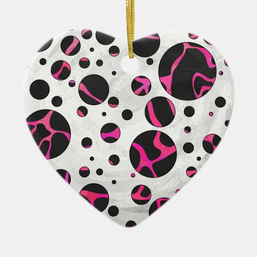 Giraffe Hot Pink en zwarte afdrukken Keramisch Ornament (Voorkant)