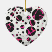 Giraffe Hot Pink en zwarte afdrukken Keramisch Ornament (Achterkant)