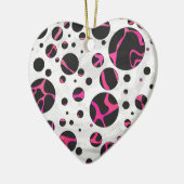 Giraffe Hot Pink en zwarte afdrukken Keramisch Ornament (Links)