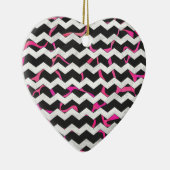 Giraffe Hot Pink en zwarte afdrukken Keramisch Ornament (Rechts)