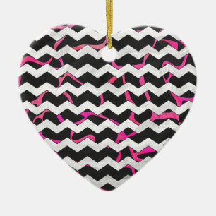 Giraffe Hot Pink en zwarte afdrukken Keramisch Ornament