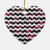 Giraffe Hot Pink en zwarte afdrukken Keramisch Ornament (Achterkant)