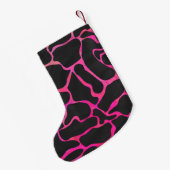 Giraffe Hot Pink en zwarte afdrukken Kleine Kerstsok (Achterkant (Hangend))