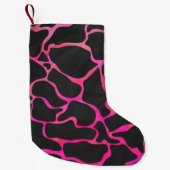 Giraffe Hot Pink en zwarte afdrukken Kleine Kerstsok (Voorkant)