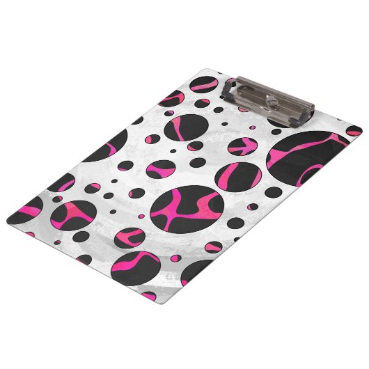 Giraffe Hot Pink en zwarte afdrukken Klembord (Gekanteld)
