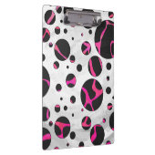 Giraffe Hot Pink en zwarte afdrukken Klembord (Rechts)