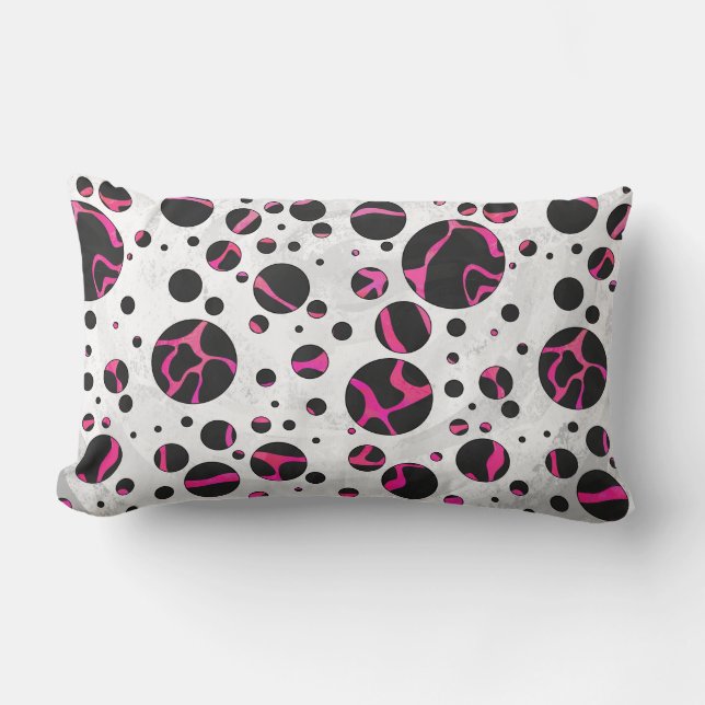 Giraffe Hot Pink en zwarte afdrukken Kussen (Voorkant)