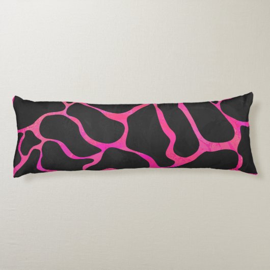 Giraffe Hot Pink en zwarte afdrukken Lichaamskussen (Achterkant)