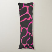 Giraffe Hot Pink en zwarte afdrukken Lichaamskussen (Voorkant Verticaal)