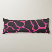 Giraffe Hot Pink en zwarte afdrukken Lichaamskussen (Voorkant)