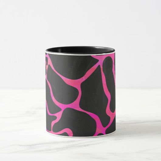 Giraffe Hot Pink en zwarte afdrukken Mok (Midden)