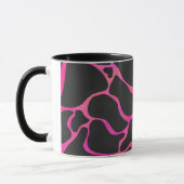 Giraffe Hot Pink en zwarte afdrukken Mok (Links)