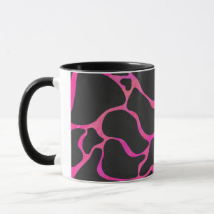 Giraffe Hot Pink en zwarte afdrukken Mok