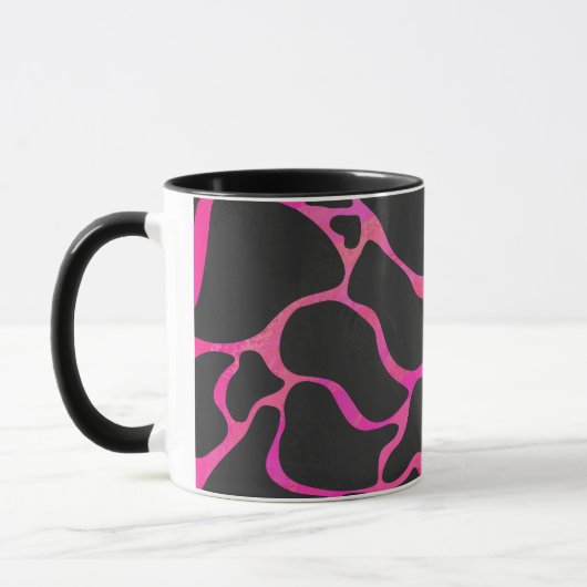 Giraffe Hot Pink en zwarte afdrukken Mok (Links)