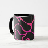 Giraffe Hot Pink en zwarte afdrukken Mok (Voorkant links)