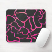 Giraffe Hot Pink en zwarte afdrukken Muismat (Met muis)