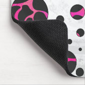 Giraffe Hot Pink en zwarte afdrukken Muismat (Hoek)