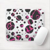 Giraffe Hot Pink en zwarte afdrukken Muismat (Met muis)