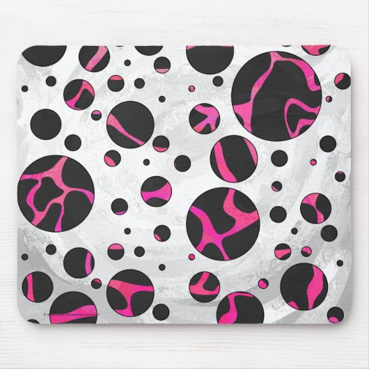 Giraffe Hot Pink en zwarte afdrukken Muismat (Voorkant)